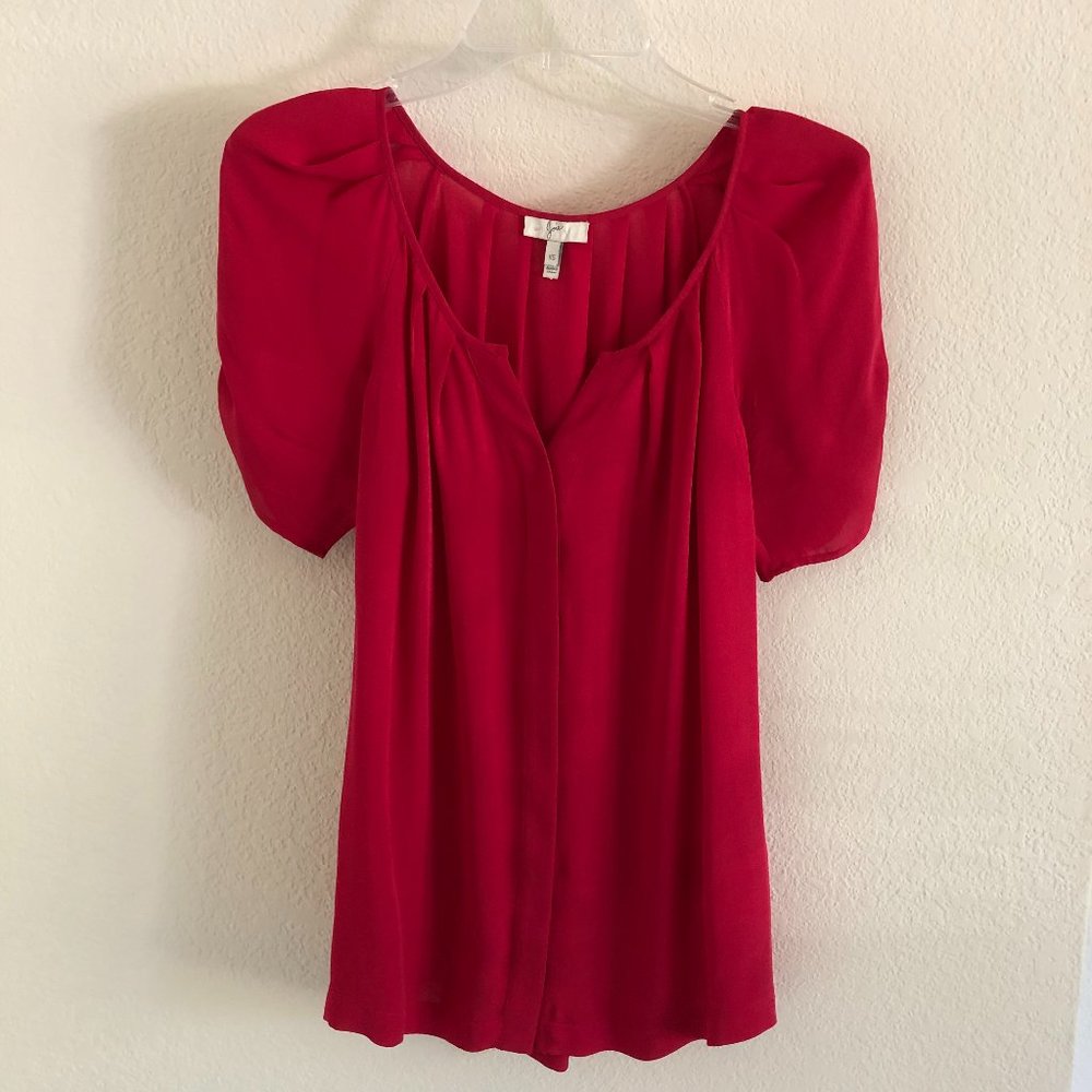 Joie red 100% silk blouse XS
